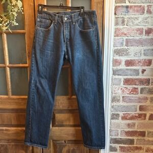 Levis 505‎ Jeans Mens 31x29 (measured) Dark Wash Straight Leg Button Fly Classic